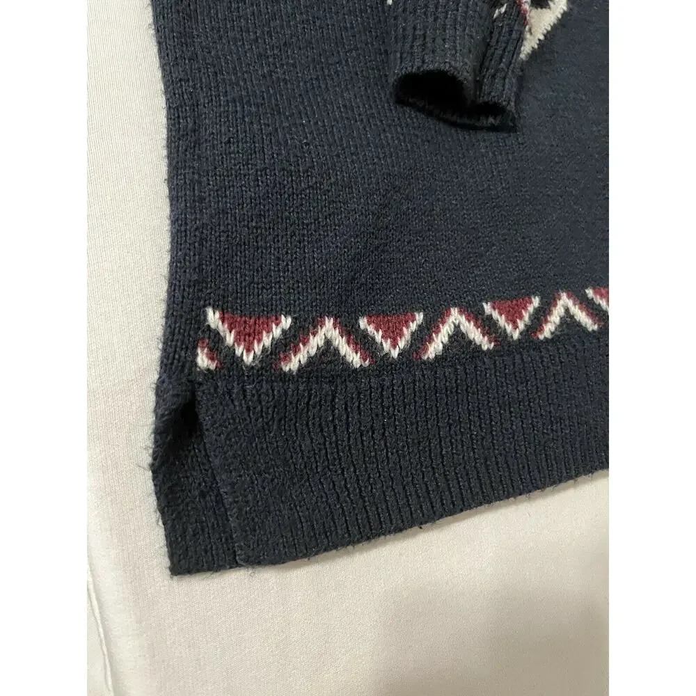 Abercrombie Kids Button Down navy blue Cardigan Sweater knit sz 9/10